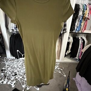 Olive Green Ribbed Women's Top